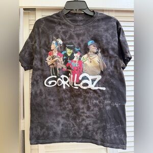 Vintage Gorillaz Women’s Black Tye Dye Short Sleeved T-shirt Sz S/M